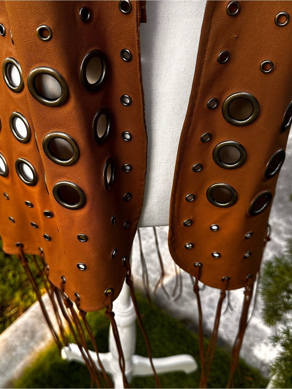 Jealous Tomato Brown Fringed Eyelet Vest - Picture 3 of 8
